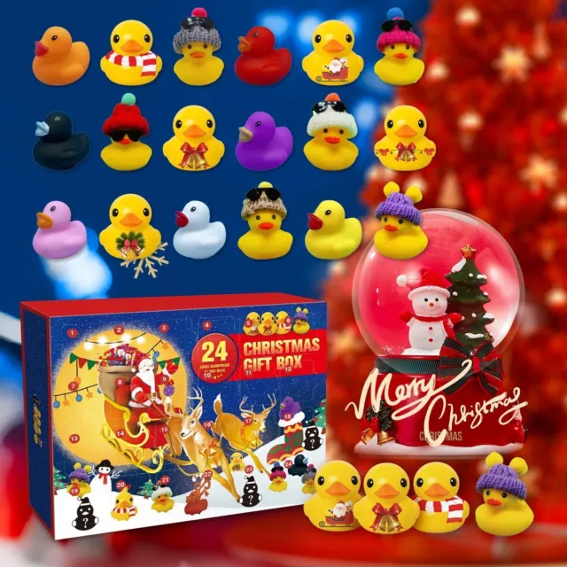 24Tage Weihnachten Adventskalender Gummi Enten Kinder Badespielzeug Geschenk .