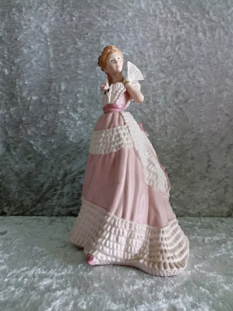 Statuette jeune femme en tenue de bal fin XIXe siècle en biscuit Wedgwood