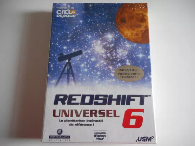 Pc Dvd-Rom Neuf- Redshift 6 Universel / Ciel Et Espace