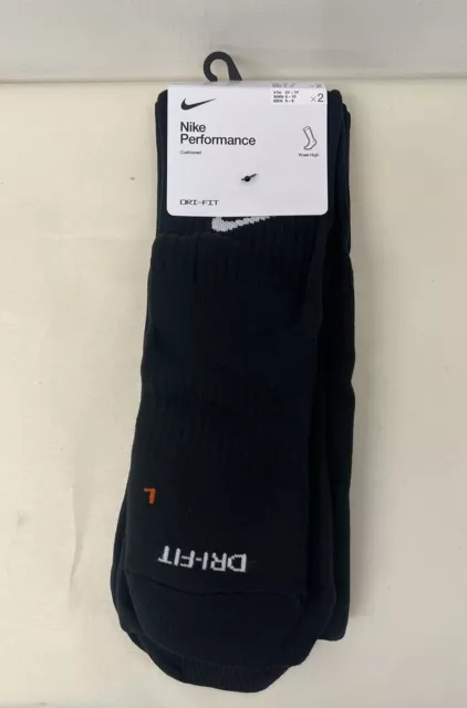 Nike Over The Calf Socks Performance Dri-Fit Knee-High Medium M - Black *NEW*