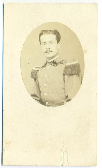 401 - Cdv Albumin Carte de Visite uniform oval officier Gattei Modena ~1860