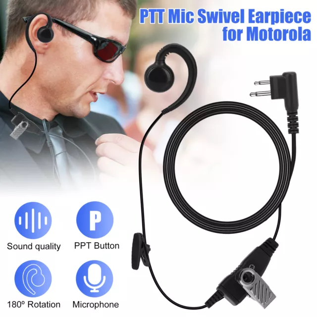 PTT Mic Swivel Earpiece for Motorola Radio Walkie Talkies CLS1410 CP200 CLS1110