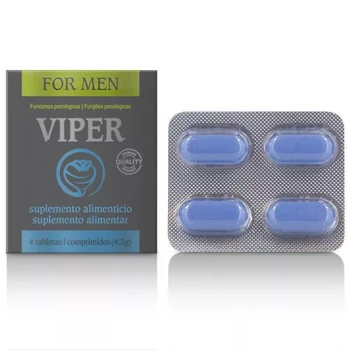 Complemento Alimenticio Potenciador Sexual Masculino Kobra Viper 4 Capsulas