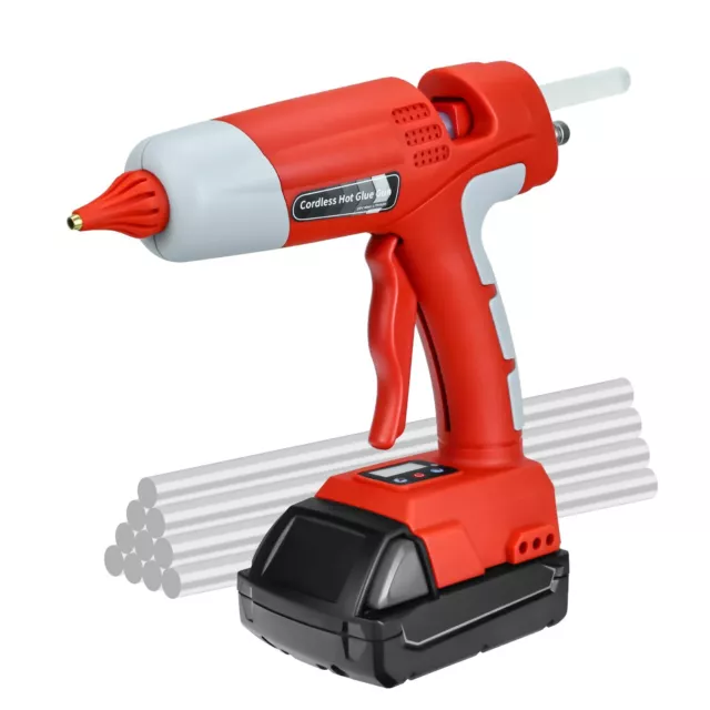 LCD Cordless Hot Glue Gun for Milwaukee M18 18V Battery w/10pcs Hot Glue Sticks