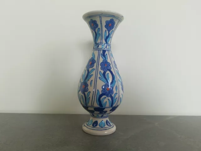 Persian Faience Poly chrome Vase in Iznik Style - Hand Painted