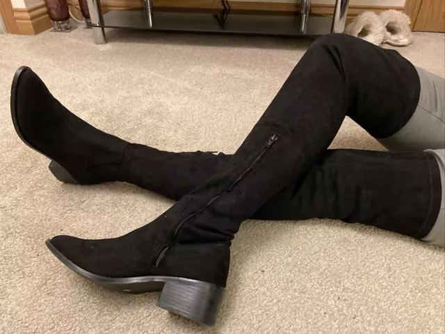 DUNE BLACK SUEDE Over The knee boots size 8 EUR 41 29.00 PicClick UK