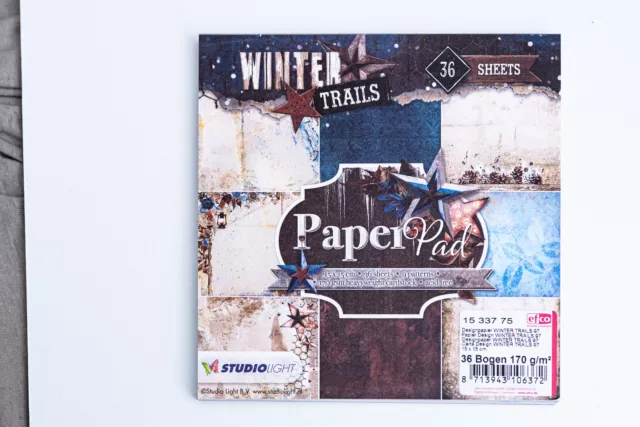 Paper Pad Block mit 36 Blätte Hintergrund Scrapbooking Basteln Papier 15x15 Wint