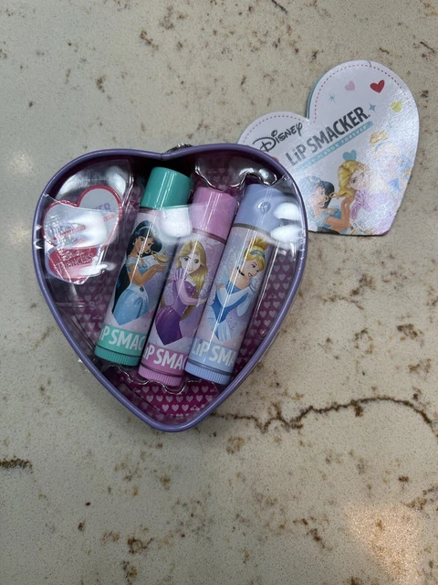 Lip Smacker Disney Princess Lip Balm in Valentines Day Heart Tin 3 Flavors New