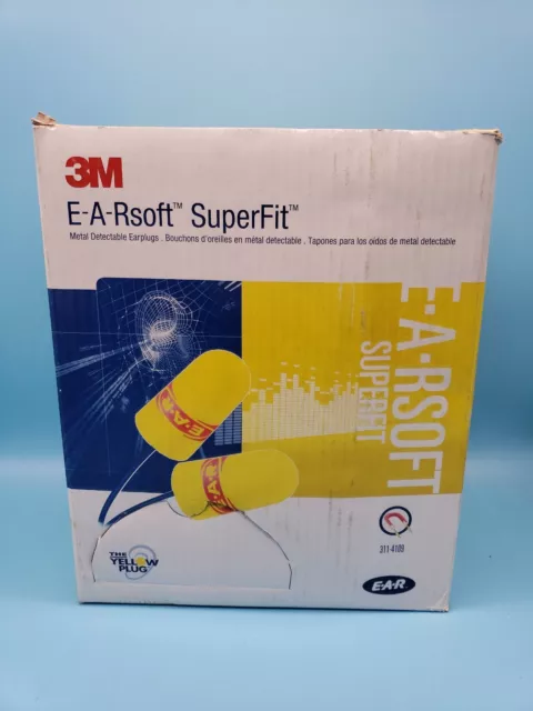 3M  E-A-RSoft Metal Detectable  Earplugs 311-4109 -  200 Pairs Per Box