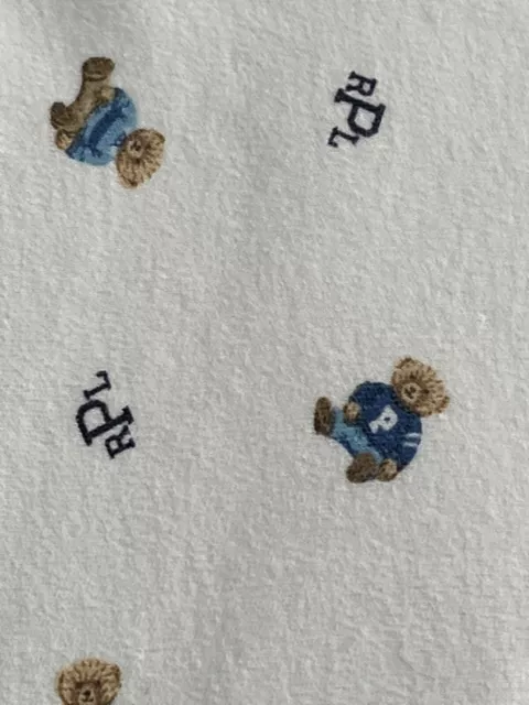 Ralph Lauren Blue Teddy Bear Reversible Receiving Blanket- preowned-CLOSEOUT 2