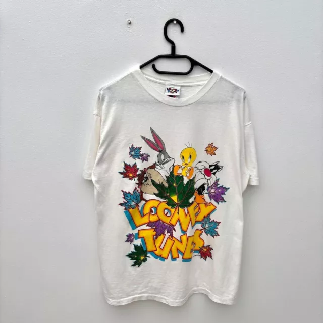 Vintage looney tunes white cartoon T-shirt medium 1995