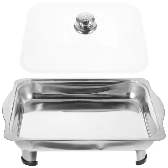 Four-leg Support Buffet Tray Bright Stainless Steel Tray Foods Holding Plate