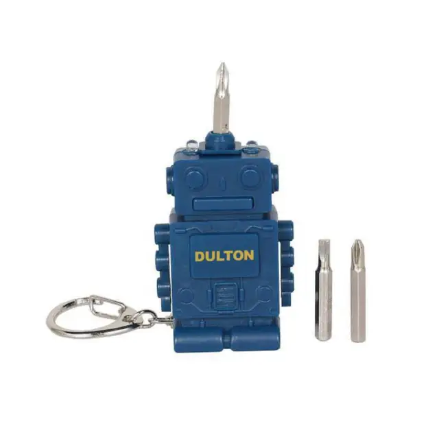 DULTON Robot Tool LED Keychain Portable Mini Screwdriver Set Key Buckle Holder 3