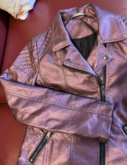 NWOT-Girls Pink Metallic Bomber jacket age 12-13