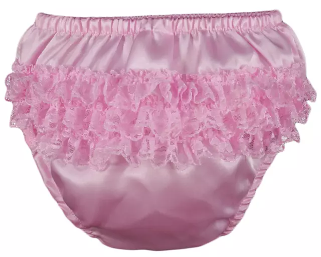 Baby Girl Frilly Knickers Pants Satin Lace Nappy Cover Christening