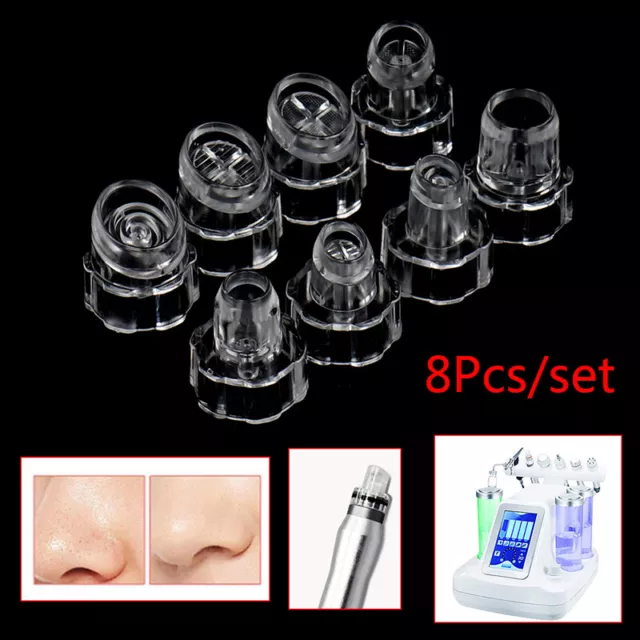 8 pz Hydra Facial Device Tips set testine per acqua ossigeno pulizia pelle HB$j