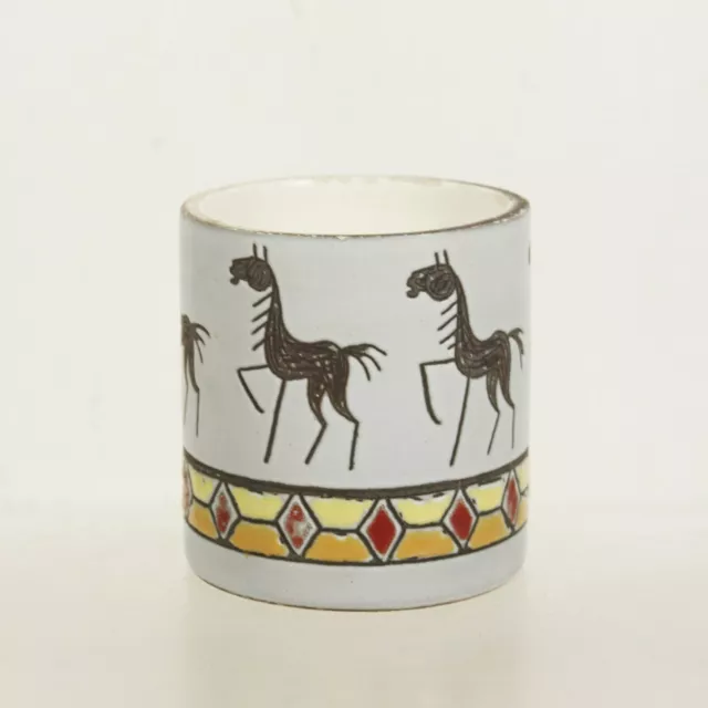 René Maurel à Vallauris - Petit vase rouleau pot aux chevaux France 1950s