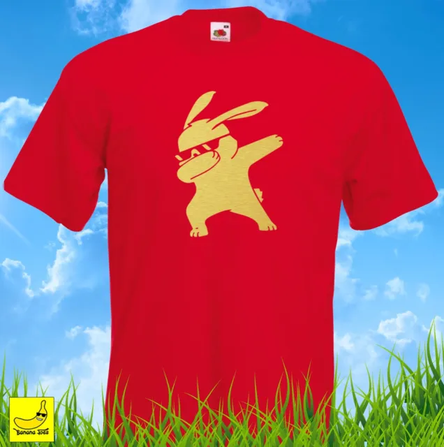 Dabbing Bunny Novelty T-Shirt Funny Dab Rabbit Spring Easter Cute Gift Tee