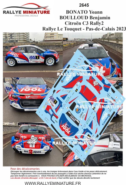 Décalcomanies 1/43 Citroën C3 Bonato Rallye Mont Blanc 2021 - Planche De Décoration