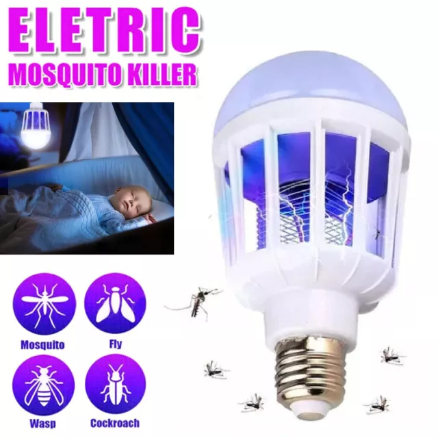 2 in 1 Light Zapper LED Light Bulb Bug Catcher Mosquito Fly Insect Killer Lamp