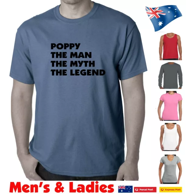 Funny T-Shirts Poppy The Math The Myth Legend Fathers Day  Dad's  Men's Singlet