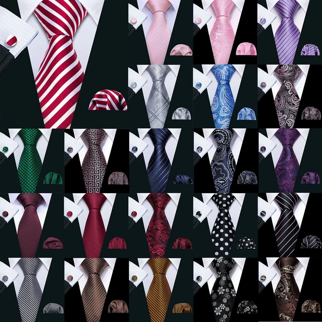 200 Color Mens Ties Paisley Striped Floral Solid Silk Tie Necktie Set Wedding