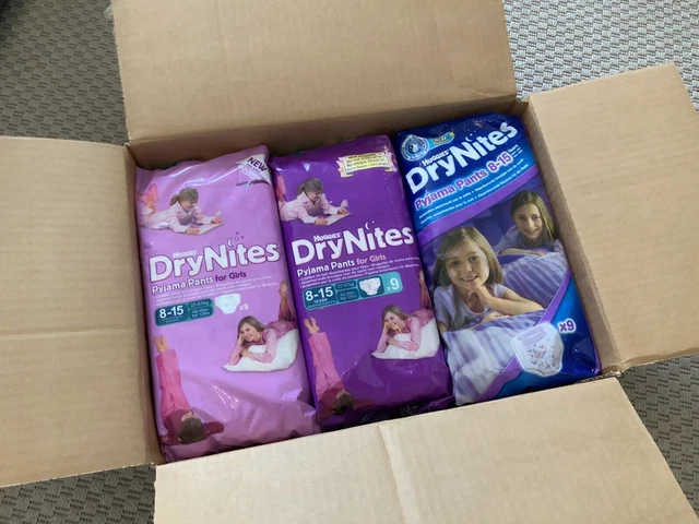 Goodnites / Drynites vintage pack girls pyjama pants 8 15 years old 3 pack of 9