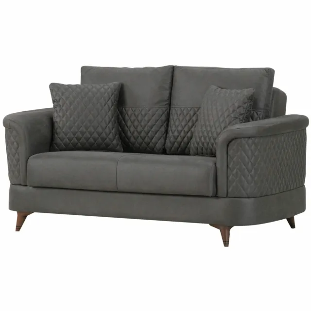 Sofa 2-Sitzer Couch Mikado mit Bettfunktion Polstermöbel in grau-braun 170x90cm