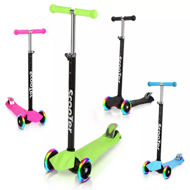 Kinderroller bis 50KG 3-in-1 Kinderscooter meteor LED Räder Scooter Cityroller