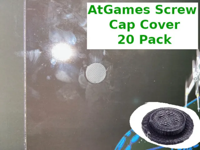 AtGames Legends Ultimate Home Arcade Version 1 20pc Screw Hole Black Caps/Covers