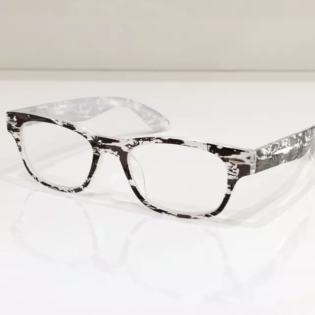 moderne Lesebrille Retro Lesehilfe mit Federscharnier camouflage look NEU