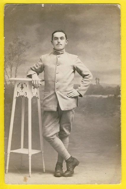 cpa Carte Photo MILITAIRE SOLDAT en Uniforme du 130e Régiment Military
