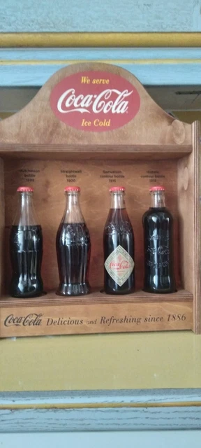 Ancienne Bouteille Coca-Cola Sur Présentoir à Glace En Acrylique - Pièce Rare