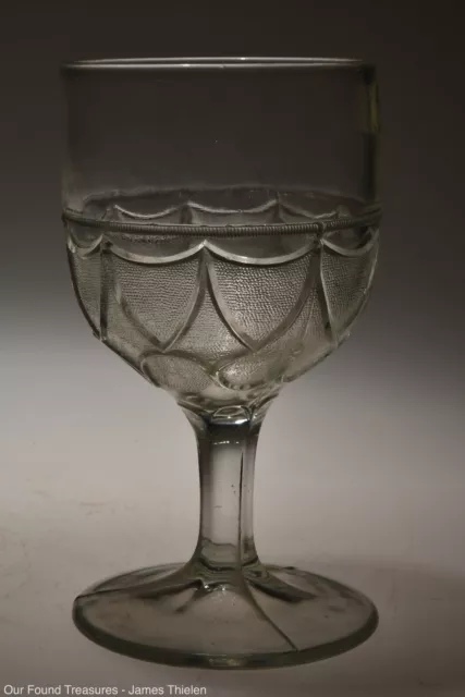 c. 4Q 1800s DOUBLE LOOP WITH DART by Unknown Glass CLEAR Goblet