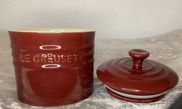 Le Creuset Stoneware Storage Jar Pot 0.8L 28oz CERISE