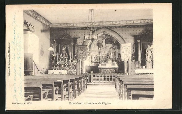 CPA Brocourt, Interieur de l´Eglise