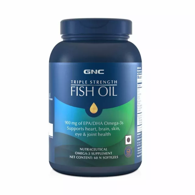 GNC Triple Strength Fish Oil Omega-3 Omega 3s EPA & 360 mg DHA-  ( 60 Softgels )