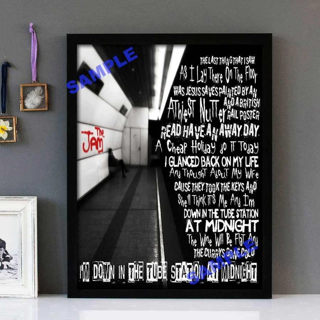 THE JAM Down In The Tube Station At Midnight Stunning Framed Lyrics £