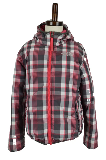THE NORTH FACE 550 Giacca Puffer Rossa Piumino Taglia S Ragazze 7/8 Reversibile Trapuntata