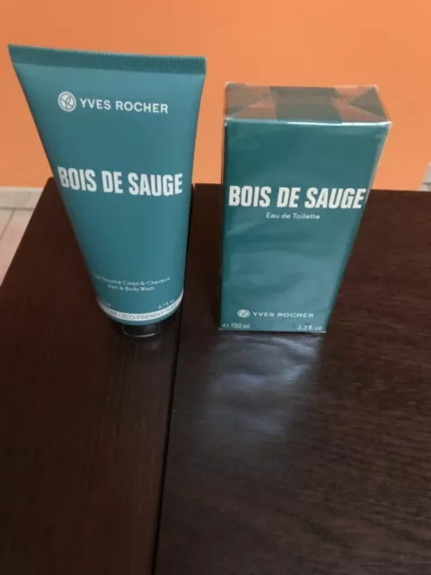 YVES ROCHER Profumo uomo Bois de Sauge  100ml + Gel Doccia 200ml