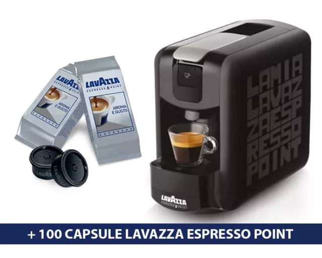 Lavazza Espresso Point EP Mini Noir + 100 Capsules Arôme Et Goût