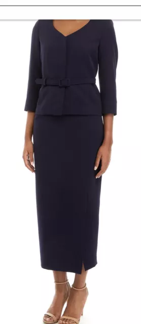 Lesuit Skirt Suit/Size 16W/New With Tag/Retail$240/Lined/Long Skirt/Navy