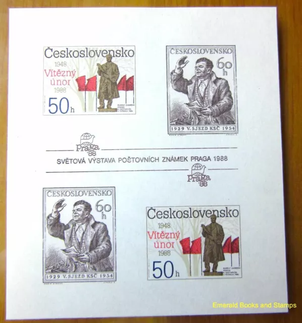 EBS Czechoslovakia 1988 - Victorious February Praga '88 - Block 77B MNH**