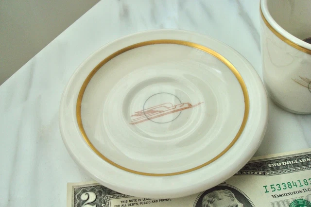 WINGED STREAMLINER UNION PACIFIC Railroad UPRR Demi DEMITASSE CUP SAUCER SPOONS 2