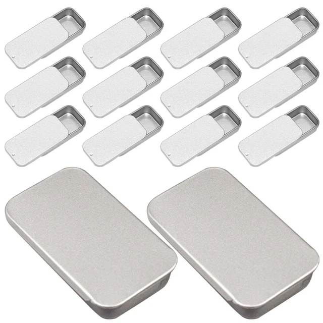 4 Scatole In Alluminio Scorrevoli - Contenitori Metallici Per Organizzazione, Colore Argento - Foto 4