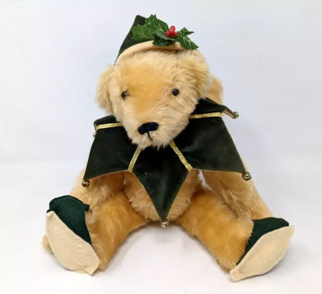 VTG Artist Handmade Holly Jester Angel Teddy Bear Stuffed Animal Plush Toy KP21