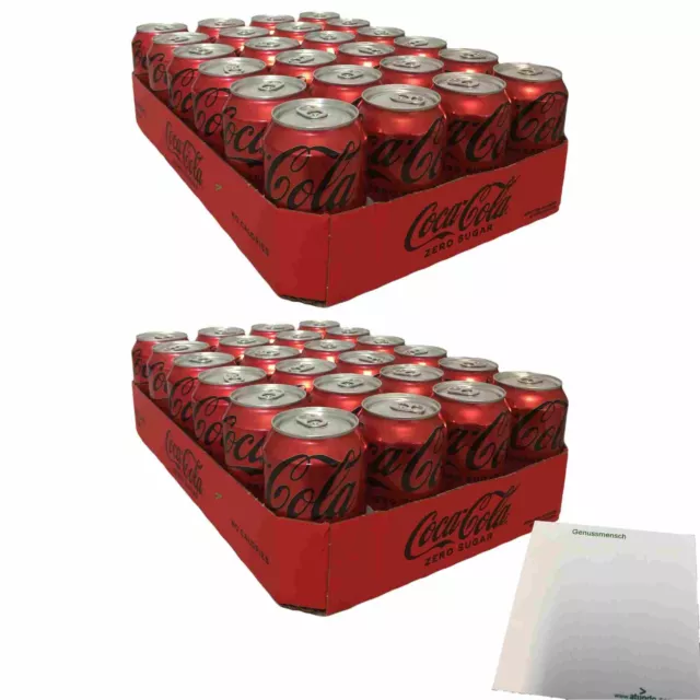 Coca Cola Zero Sugar No Calories Coke Zero 2er Pack (48x0,33l Dosen) + usy Block