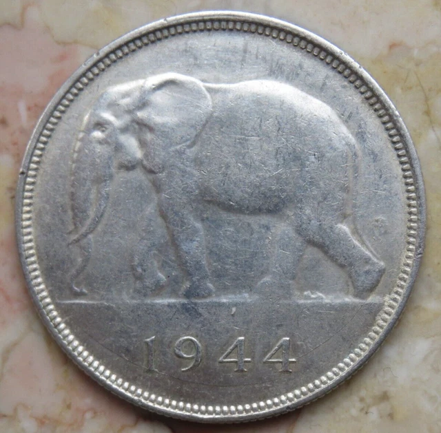 Belgium Congo 50 Francs 1944 KM# 27 Silver Zilver Silber  Belgian Kongo Belgique