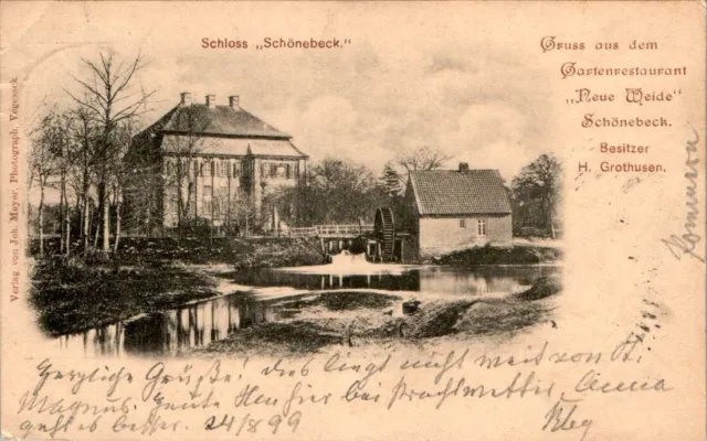 Ak Gruss Aus Bremen Schönebeck Gartenrestaurant Neue Weide H. Grothusen 1899