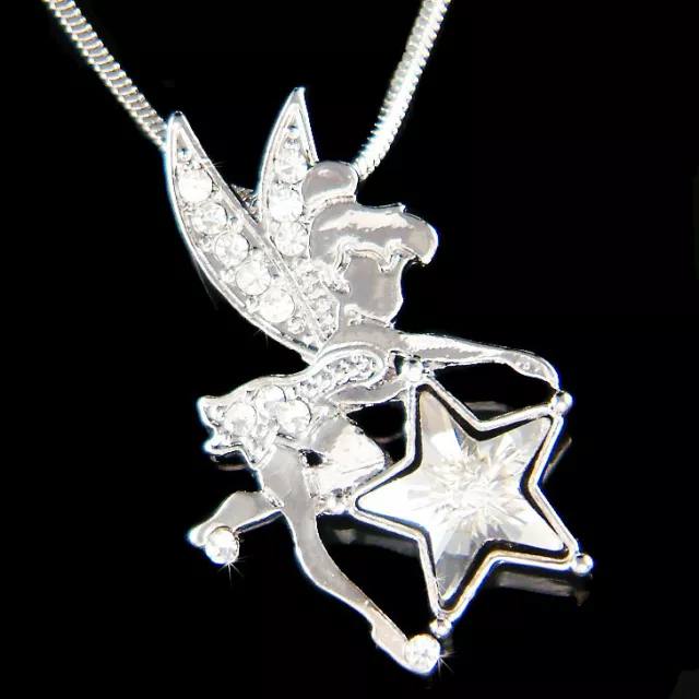 Tinkerbell Star made with Swarovski Crystal Fairy Tinker ANGEL Necklace Jewelry